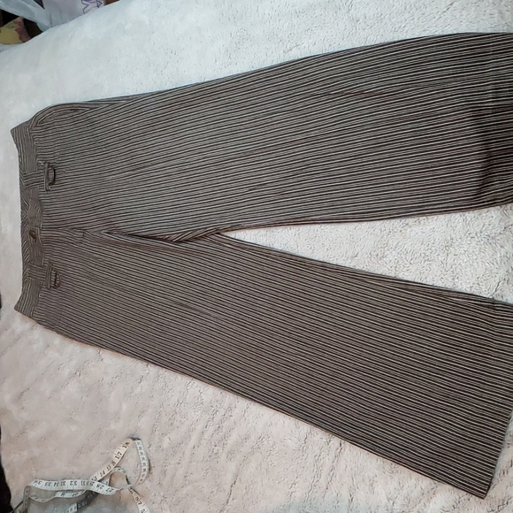 NEW DIRECTIONS Womens Brown/White 4-Pocket Lightweight Pants-Brass Trim-EUC-Sz 6 - Picture 2 of 16